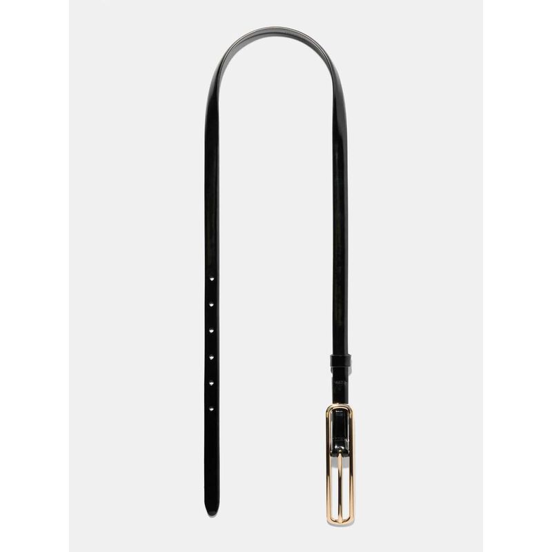 Veronika Maine Long Buckle Patent Leather Belt image number 1